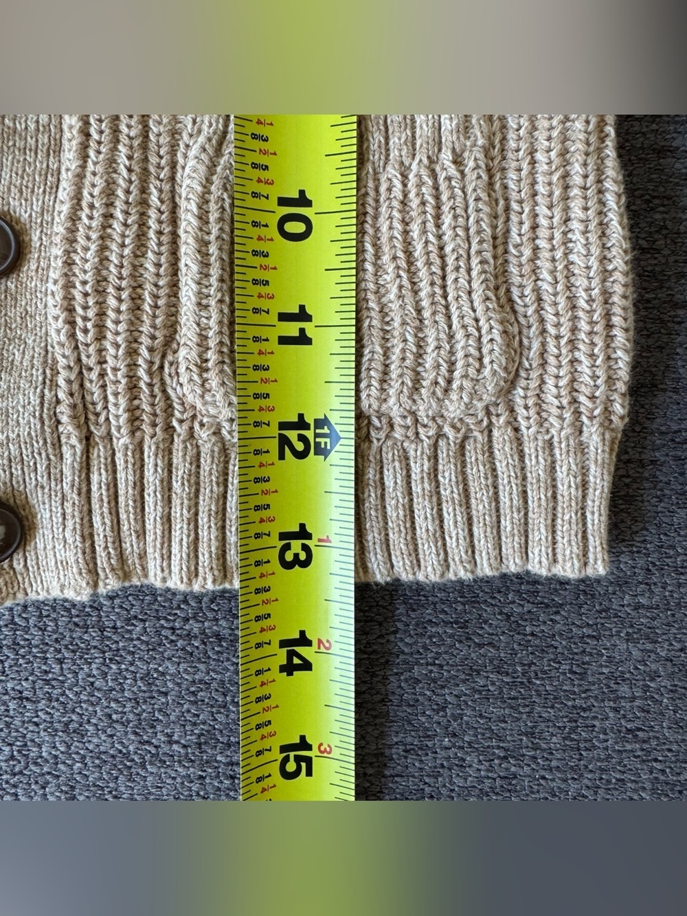 B’gosh Baby Boy Knit Shawl Collar Cardigan Jacket Tan Minimalist Classic 24M - Picture 3 of 6
